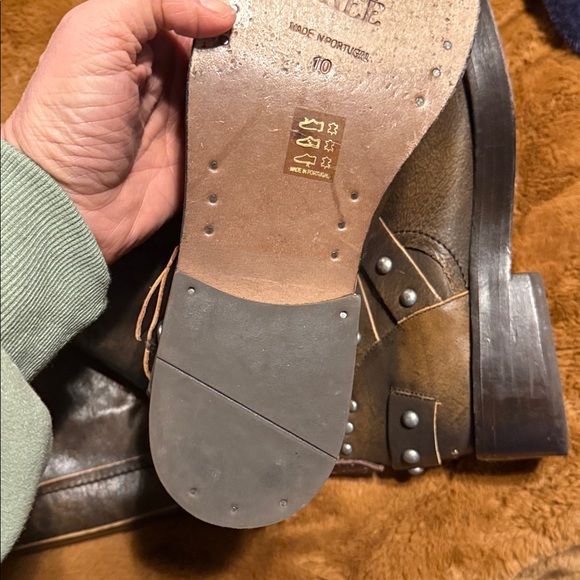 We The Free Distressed Brown Combat Boots - Picture 9 of 12